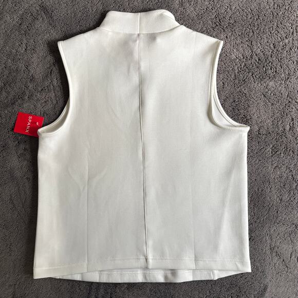 NEW Spanx Airluxe Sleeveless Mock Neck Tank Ivory Medium Shirt Soft Comfort NWT - Picture 4 of 8